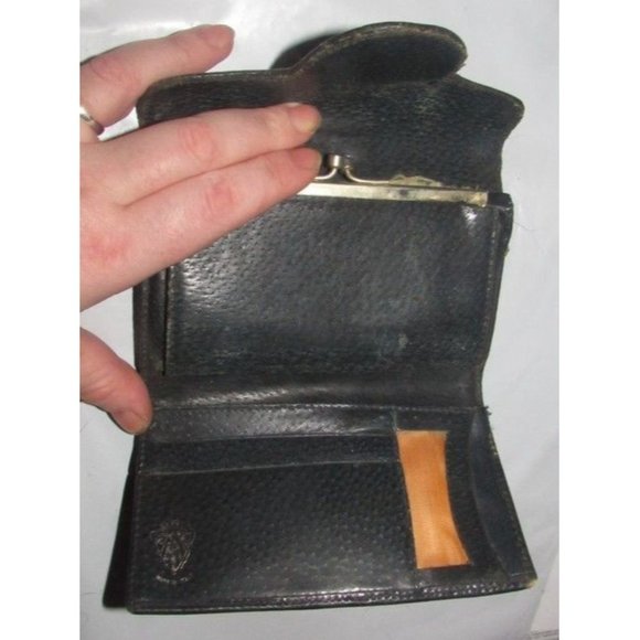 Gucci Navy G Logo Red Blue Stripe Tri Fold Wallet Vintage Collection - Picture 6 of 6